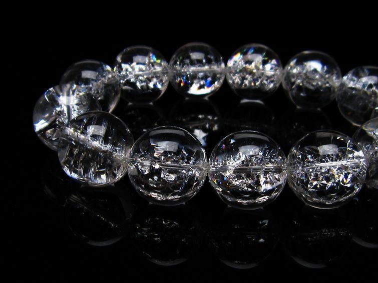 アイリスクォーツ 水晶 ブレスレット 18mm 一点物 111-20253