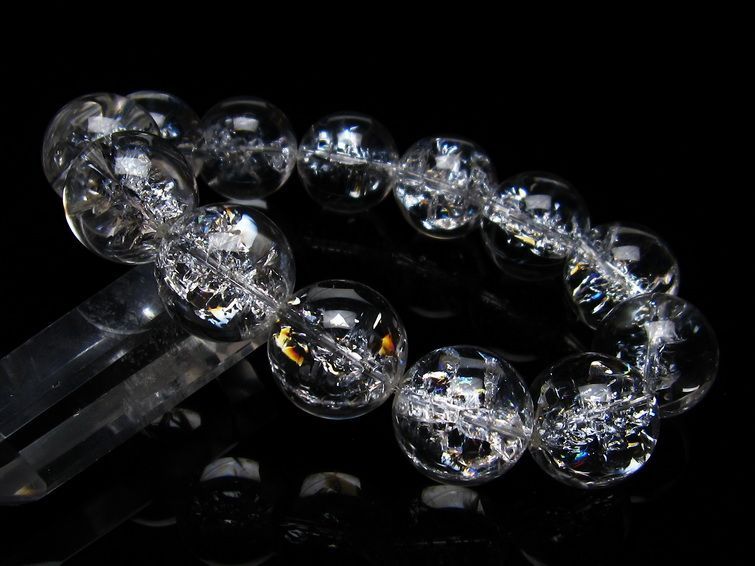 アイリスクォーツ 水晶 ブレスレット 18mm 一点物 111-20254