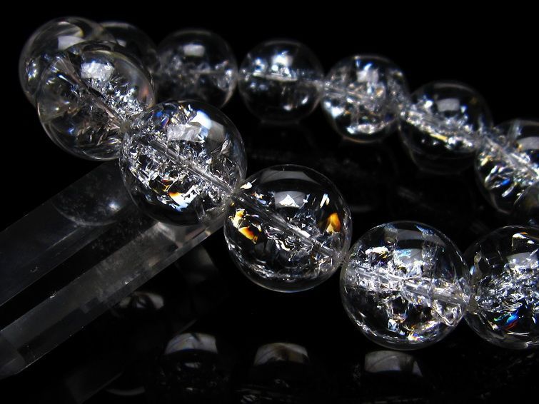 アイリスクォーツ 水晶 ブレスレット 18mm 一点物 111-20254