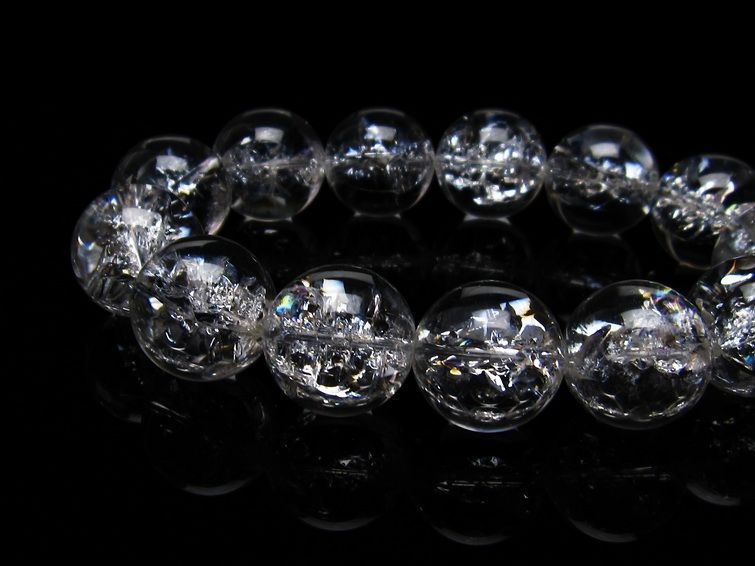 アイリスクォーツ 水晶 ブレスレット 18mm 一点物 111-20254