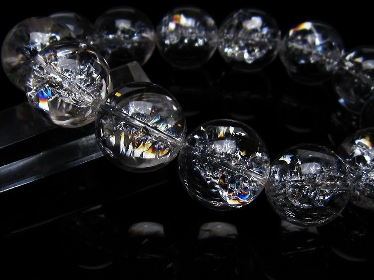 アイリスクォーツ 水晶 ブレスレット 18mm 一点物 111-20255