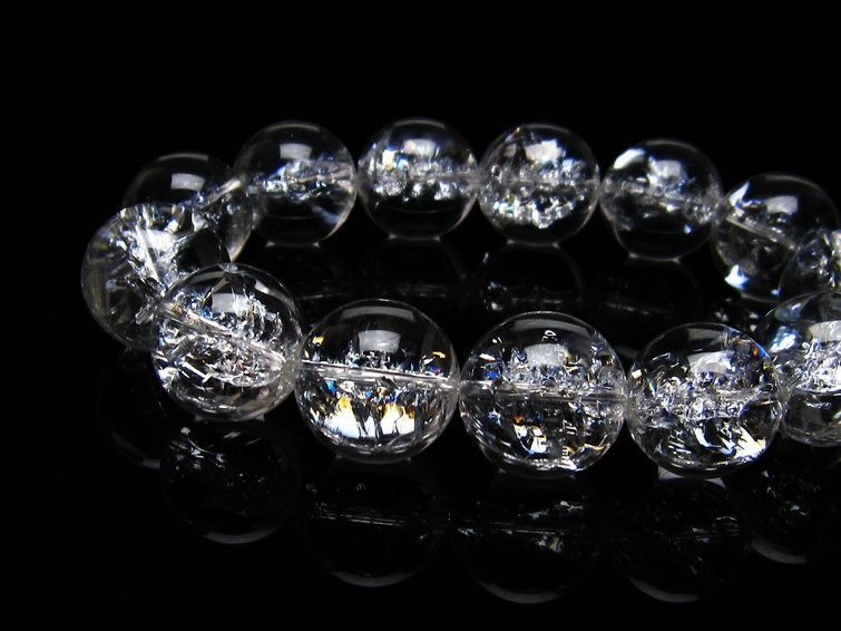 アイリスクォーツ 水晶 ブレスレット 18mm 一点物 111-20255