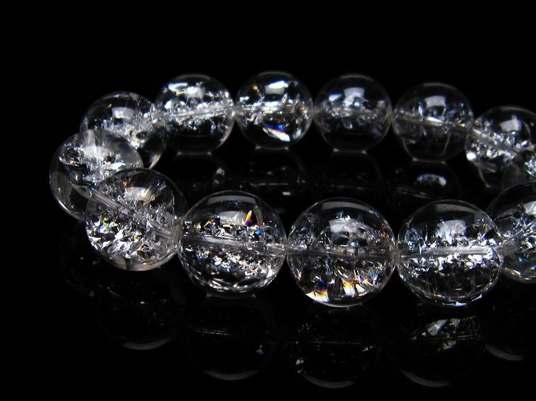 アイリスクォーツ 水晶 ブレスレット 18mm 一点物 111-20256