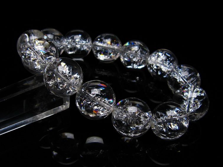アイリスクォーツ 水晶 ブレスレット 18mm 一点物 111-20257