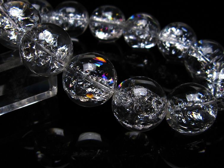 アイリスクォーツ 水晶 ブレスレット 18mm 一点物 111-20257