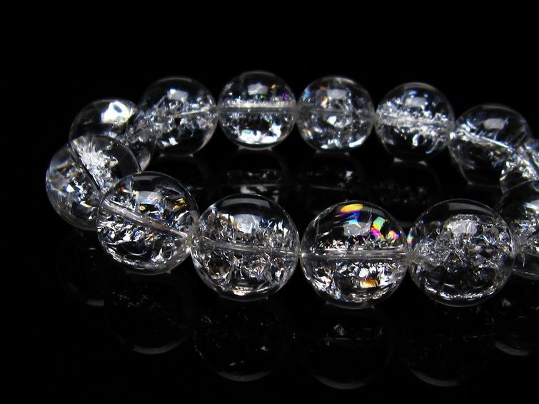 アイリスクォーツ 水晶 ブレスレット 18mm 一点物 111-20257