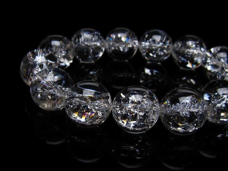 アイリスクォーツ 水晶 ブレスレット 18mm 一点物 111-20258