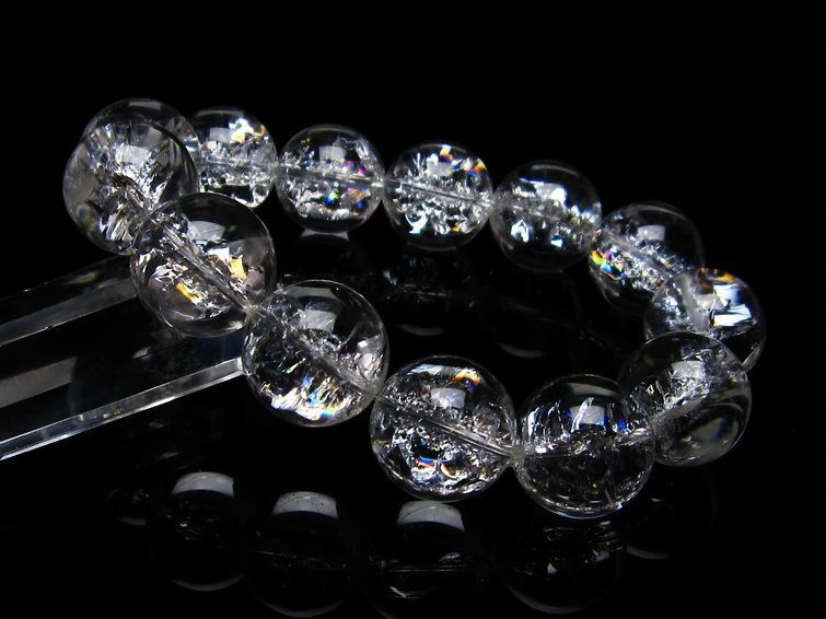 アイリスクォーツ 水晶 ブレスレット 18mm 一点物 111-20259