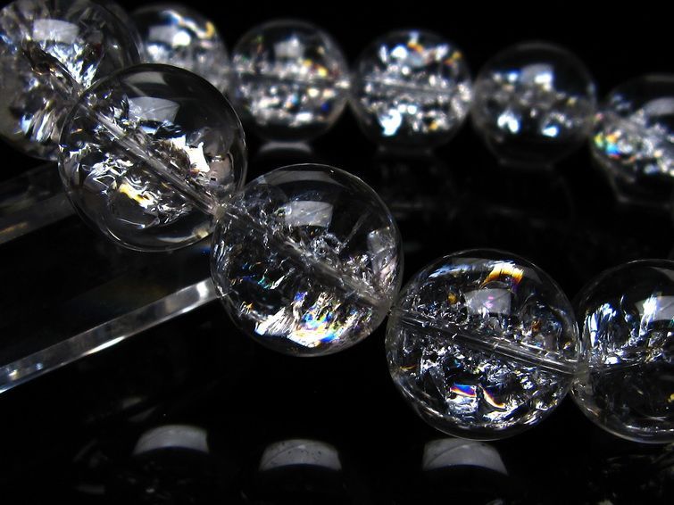アイリスクォーツ 水晶 ブレスレット 18mm 一点物 111-20259