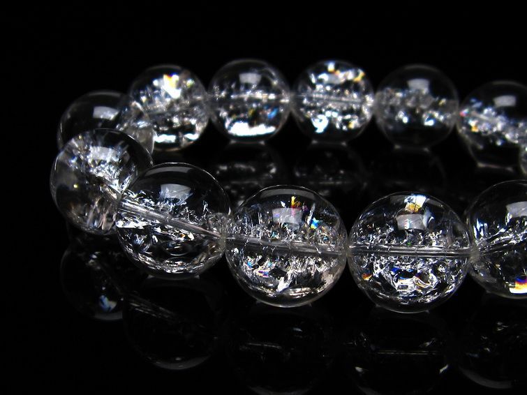 アイリスクォーツ 水晶 ブレスレット 18mm 一点物 111-20259