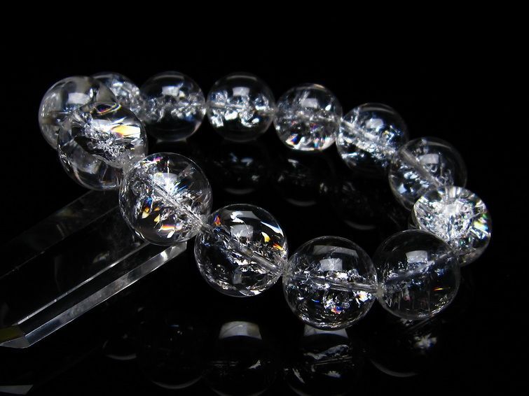 アイリスクォーツ 水晶 ブレスレット 18mm 一点物 111-20260