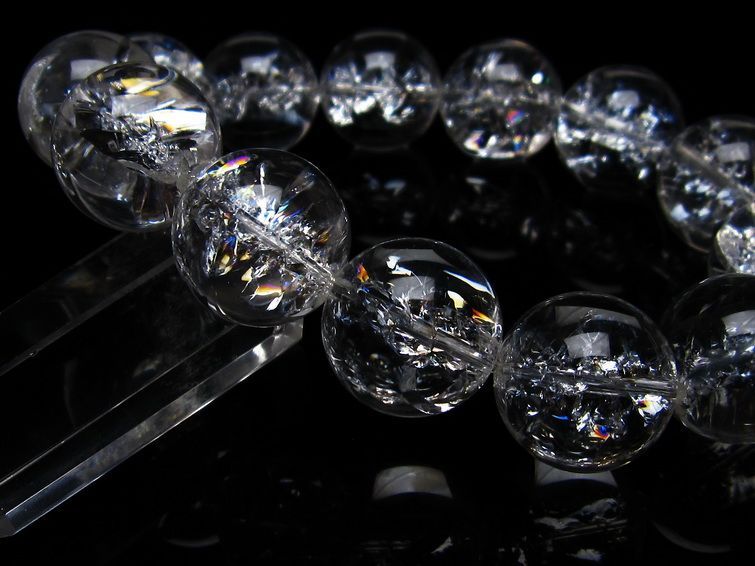 アイリスクォーツ 水晶 ブレスレット 18mm 一点物 111-20260