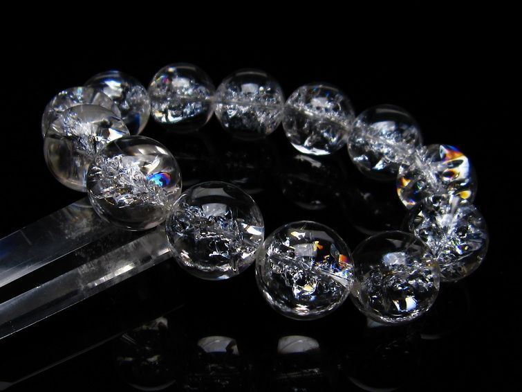 アイリスクォーツ 水晶 ブレスレット 18mm 一点物 111-20261
