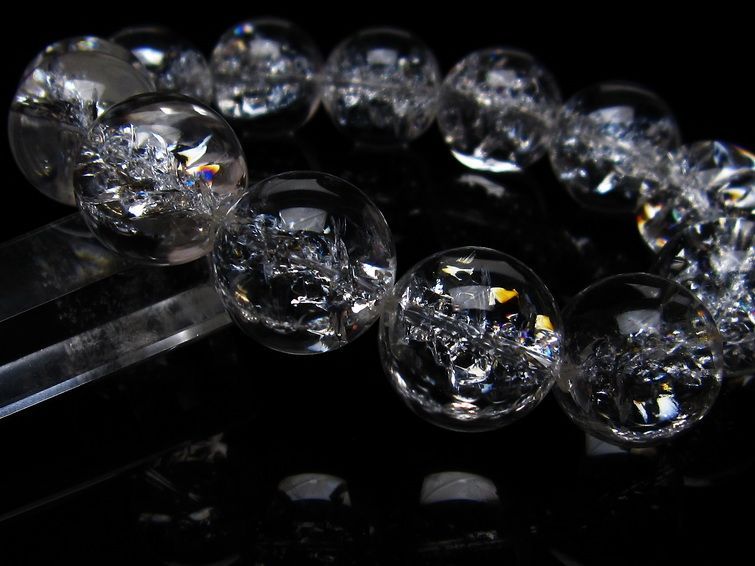 アイリスクォーツ 水晶 ブレスレット 18mm 一点物 111-20261