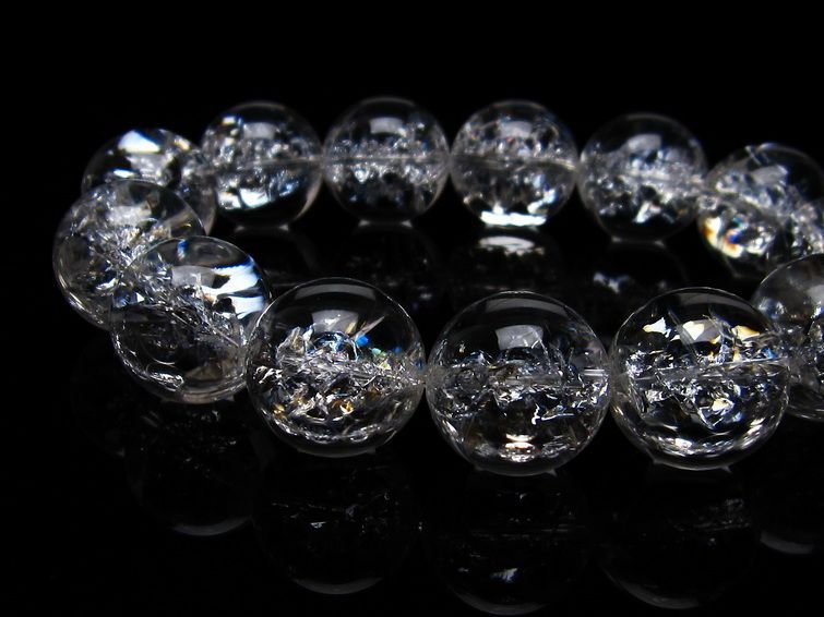 アイリスクォーツ 水晶 ブレスレット 18mm 一点物 111-20261