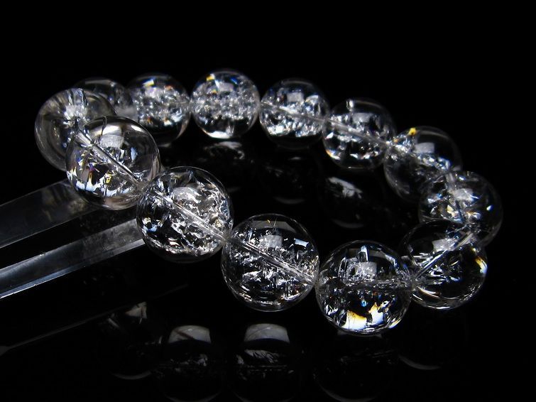 アイリスクォーツ 水晶 ブレスレット 18mm 一点物 111-20263