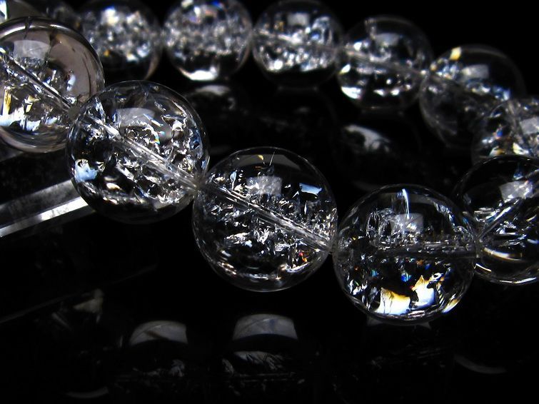 アイリスクォーツ 水晶 ブレスレット 18mm 一点物 111-20263