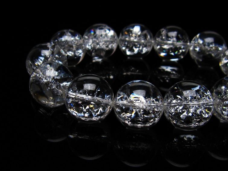 アイリスクォーツ 水晶 ブレスレット 18mm 一点物 111-20263