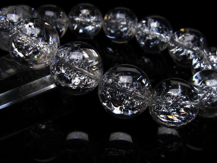 アイリスクォーツ 水晶 ブレスレット 18mm 一点物 111-20264