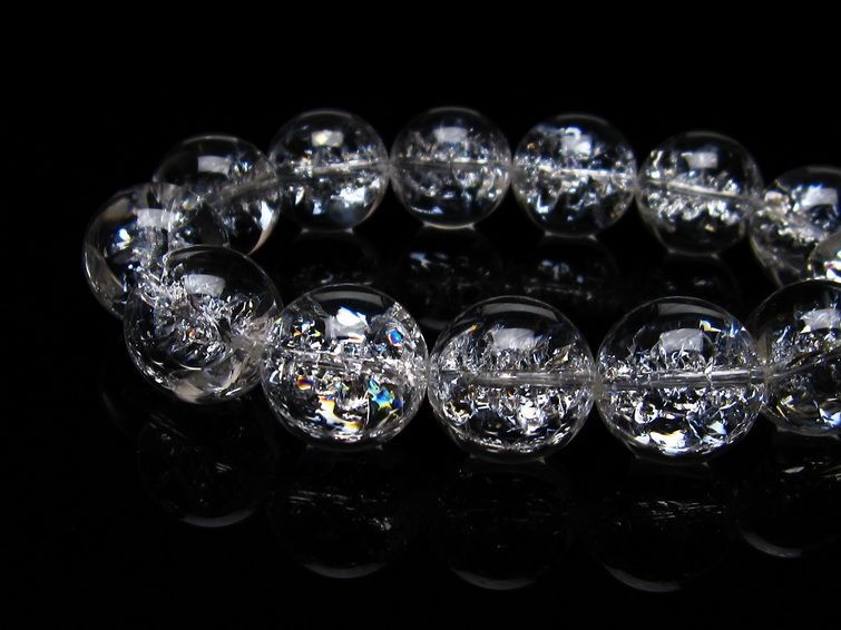 アイリスクォーツ 水晶 ブレスレット 18mm 一点物 111-20264