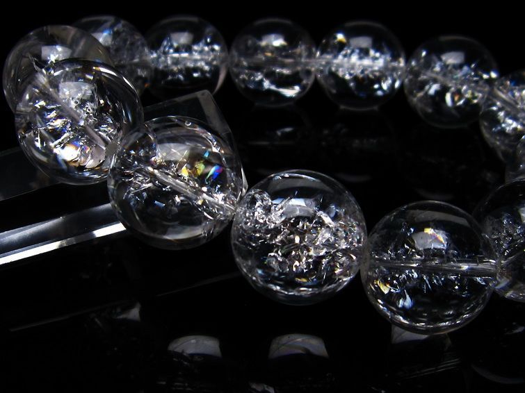 アイリスクォーツ 水晶 ブレスレット 18mm 一点物 111-20265