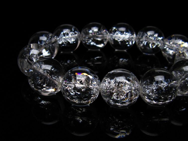 アイリスクォーツ 水晶 ブレスレット 18mm 一点物 111-20265