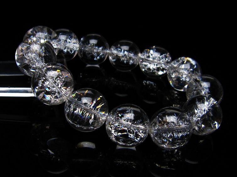 アイリスクォーツ 水晶 ブレスレット 18mm 一点物 111-20266