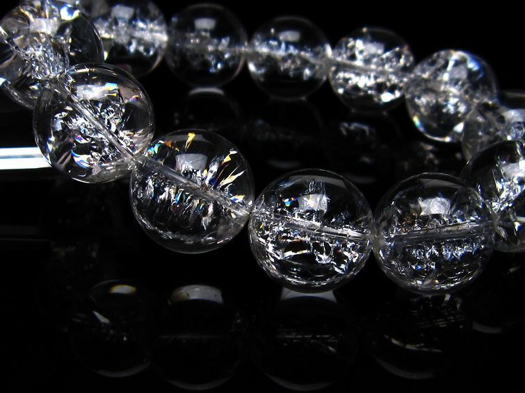 アイリスクォーツ 水晶 ブレスレット 18mm 一点物 111-20266