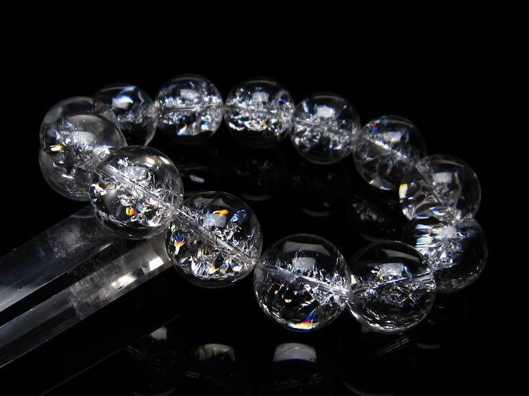 アイリスクォーツ 水晶 ブレスレット 18mm 一点物 111-20267