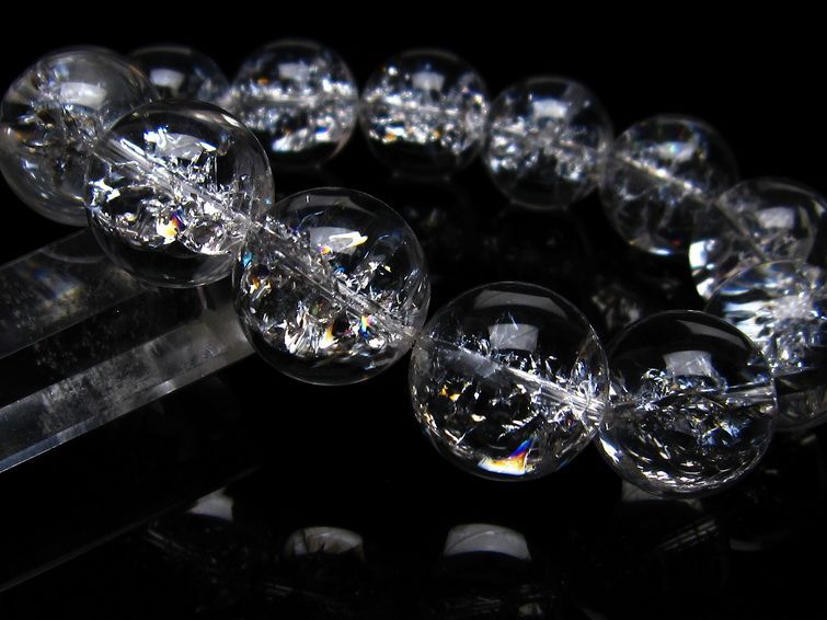 アイリスクォーツ 水晶 ブレスレット 18mm 一点物 111-20267