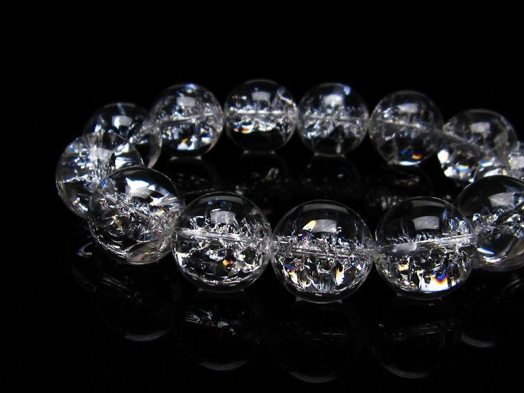 アイリスクォーツ 水晶 ブレスレット 18mm 一点物 111-20267