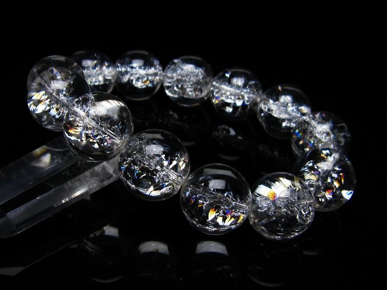 アイリスクォーツ 水晶 ブレスレット 18mm 一点物 111-20272
