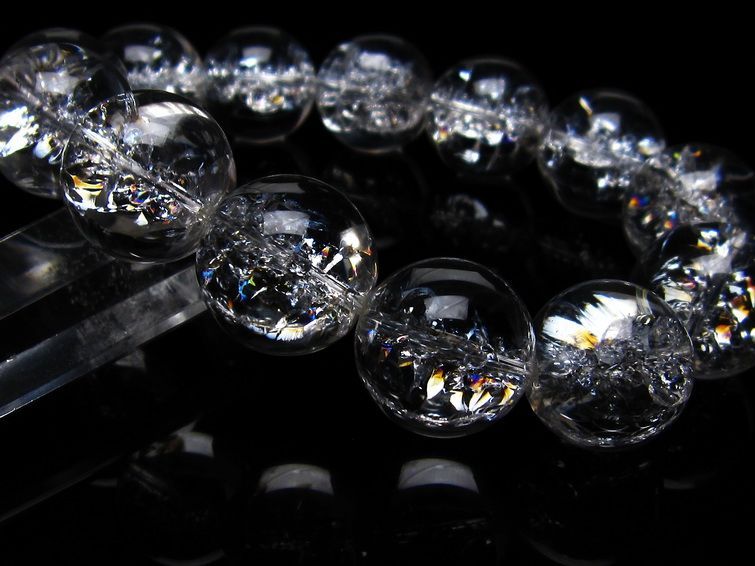アイリスクォーツ 水晶 ブレスレット 18mm 一点物 111-20272