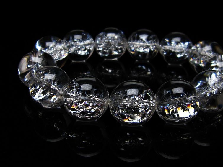 アイリスクォーツ 水晶 ブレスレット 18mm 一点物 111-20272