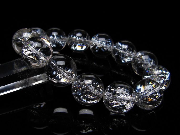 アイリスクォーツ 水晶 ブレスレット 18mm 一点物 111-20273