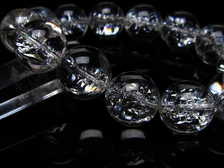 アイリスクォーツ 水晶 ブレスレット 18mm 一点物 111-20273