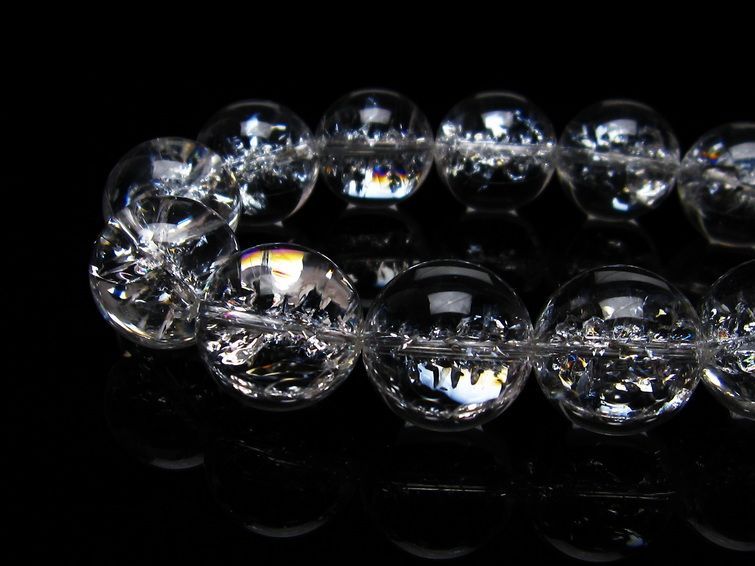 アイリスクォーツ 水晶 ブレスレット 18mm 一点物 111-20273