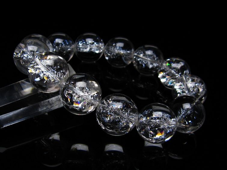 アイリスクォーツ 水晶 ブレスレット 18mm 一点物 111-20274