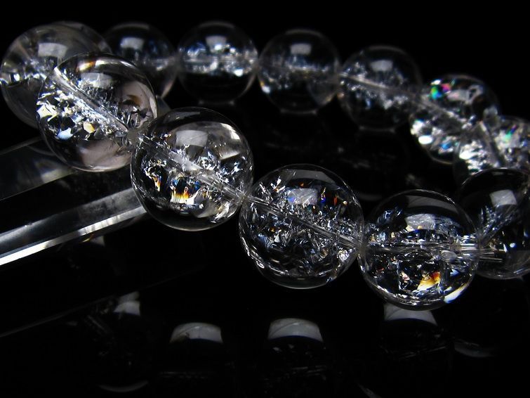 アイリスクォーツ 水晶 ブレスレット 18mm 一点物 111-20274