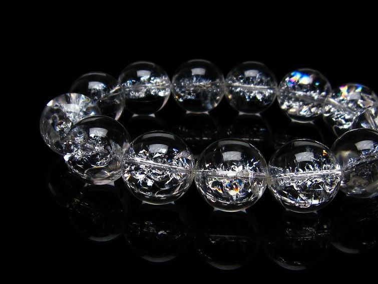 アイリスクォーツ 水晶 ブレスレット 18mm 一点物 111-20274