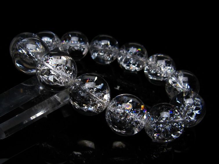 アイリスクォーツ 水晶 ブレスレット 18mm 一点物 111-20275