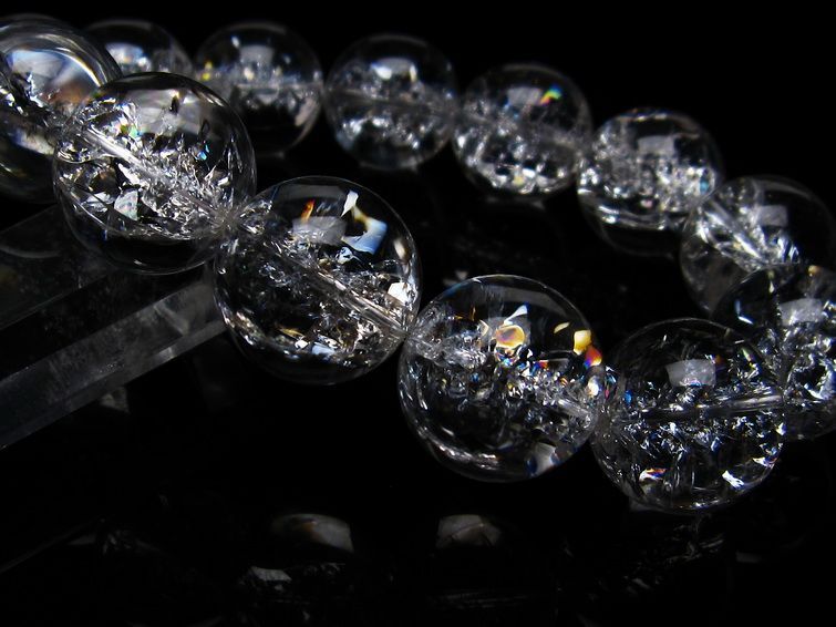 アイリスクォーツ 水晶 ブレスレット 18mm 一点物 111-20275