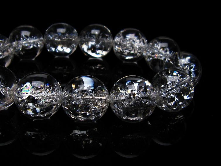 アイリスクォーツ 水晶 ブレスレット 18mm 一点物 111-20275
