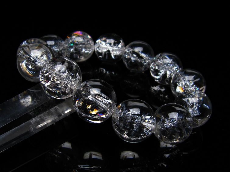アイリスクォーツ 水晶 ブレスレット 18mm 一点物 111-20276