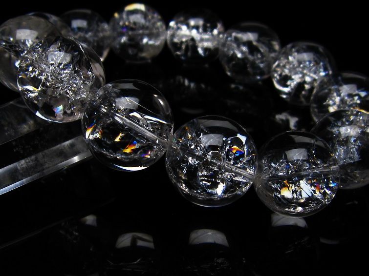 アイリスクォーツ 水晶 ブレスレット 18mm 一点物 111-20276