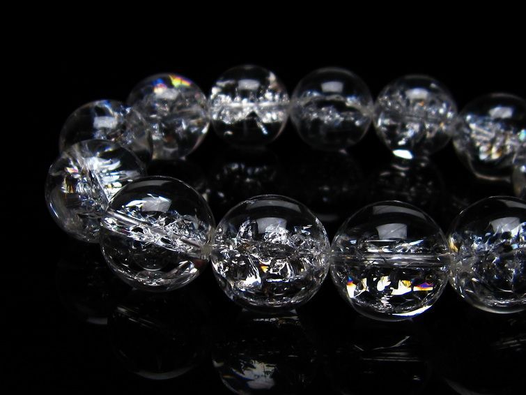 アイリスクォーツ 水晶 ブレスレット 18mm 一点物 111-20276
