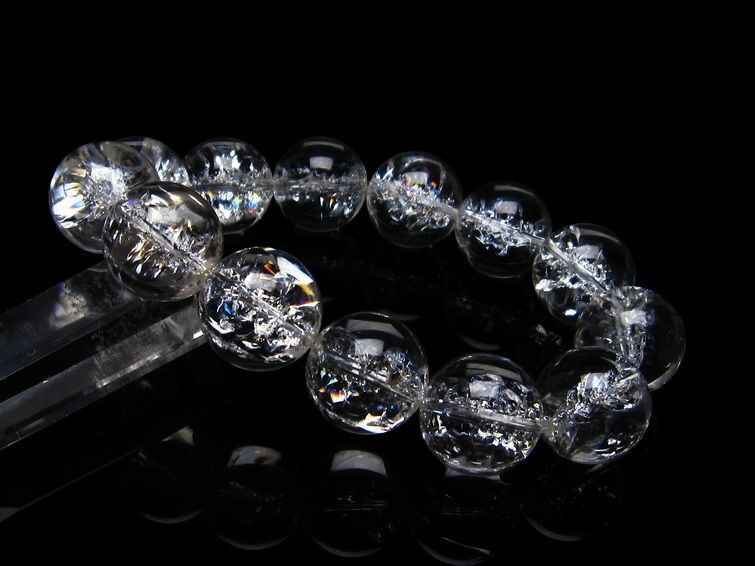 アイリスクォーツ 水晶 ブレスレット 18mm 一点物 111-20277