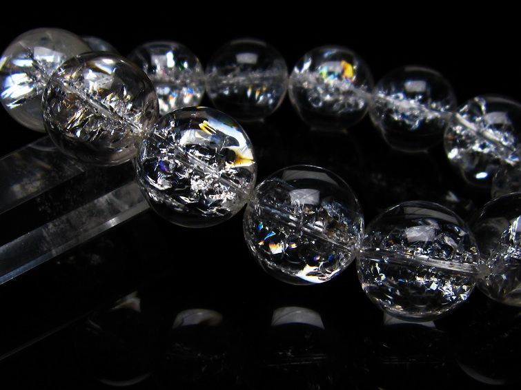 アイリスクォーツ 水晶 ブレスレット 18mm 一点物 111-20277