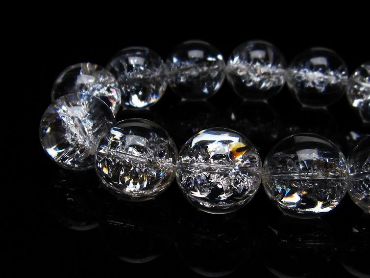 アイリスクォーツ 水晶 ブレスレット 18mm 一点物 111-20277