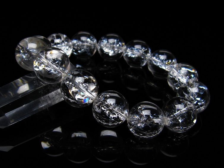 アイリスクォーツ 水晶 ブレスレット 16mm 一点物 111-20281
